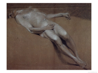 Recumbent Male Nude Constable Print